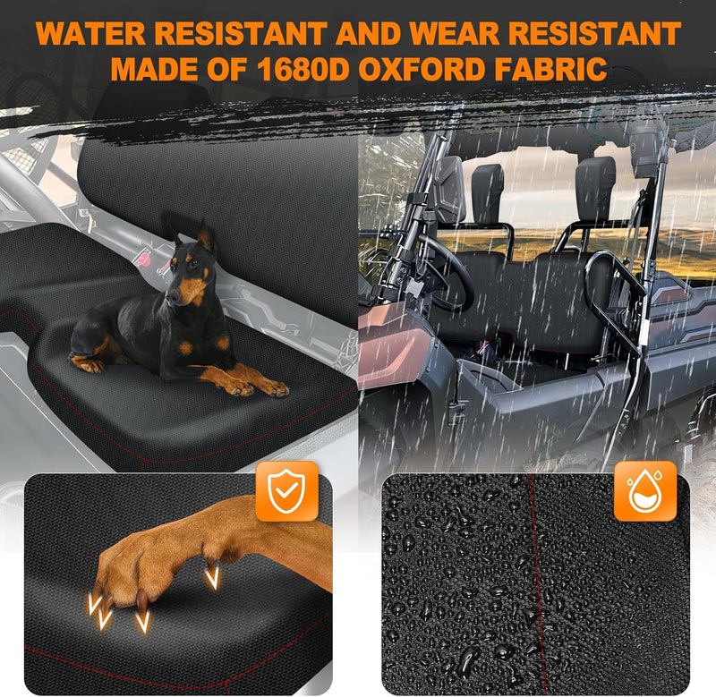 BORDAN UTV Waterproof Seat Cover for Pioneer 700/700-4 2014-2025, Heavy Duty 1680D Pioneer Seat Covers for UTV Full Protection Outdoor (4 PCS) - Image 3